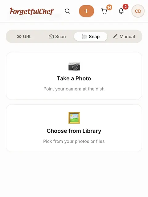 Snap a dish: photograph a meal and get a recipe to cook it at home